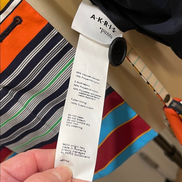 RARE, Akris Punto Reversible Multicolor Striped Rain Jacket - Picture 6 of 8